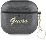 GUESS Metallic Script Charm tok AirPods 4 - Fekete