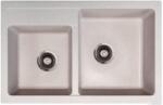 Metalac Quadro Plus 2D Metalac Gránit Mosogatótálca - Extra mély, Kétmedencés, Bézs