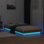 vidaXL viaszbarna tömör fenyőfa LED-es ágykeret 100 x 200 cm (VD844412)
