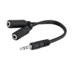 Royal Кабел Royal CABLE-415 Black, от 3.5mm жак(м) към 2x 3.5mm жак(ж), 0.2m, черен, позлатени конектори