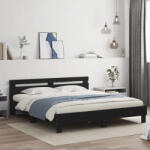 vidaXL fekete szerelt fa ágykeret fejtámlával 160 x 200 cm (VD3207407)