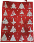  Piros alapon karácsonyfa mintás tasak (509847)
