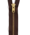 Tandy Leather Fermoar YKK pielarie din alama cu banda maro, Tandy Leather SUA (Lungime: 127mm) (58002-02)