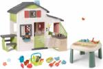 Smoby Set căsuţă Prietenilor și măsuța pentru apă și nisip Friends House Life Smoby extensibilă cu bucătărie și sonerie electronică (SM810207-6) Casuta pentru copii
