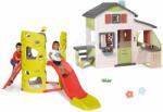 Smoby Set căsuţa Prietenilor și cățărătoare cu tobogan Friends House Life Smoby extensibilă cu bucătărie și sonerie şi electronică (SM810207-18) Casuta pentru copii
