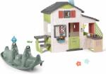 Smoby Set căsuţă Prietenilor și tobogan cu apă Friends House Life Smoby extensibilă cu sonerie electronică și balansoar Cățel cu două părți (SM810207-4) Casuta pentru copii