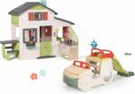 Smoby Set căsuţă Prietenilor și căsuța Auto Friends House Life Smoby extensibilă cu tobogan bucătărie și sonerie (SM810207-5) Casuta pentru copii