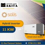  Kit Sistem Fotovoltaic 11kW Maxi Mono, Hybrid 8kW cu stocare litiu de 15kWh (8kW, 48V -15Wh)