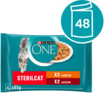 ONE Sterilizált tasakos macskáknak csirke, marhahús lében 48x85 g