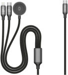 Jellico Apple Watch, iPhone és MacBook 3in1 töltő kábel, 1, 2m Lightning, USB-C és vezeték nélküli mágneses indukciós (JELLICO - B25)