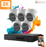 Hikvision ColorVu 5 kamerás IP dome kamera rendszer 4MP színes éjszakai képpel