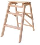 ROJAPLAST falépcső, 3 lépcsőfok, fenyőfa, 100kg terhelhetőség, 42×60×62cm (5905919010735)