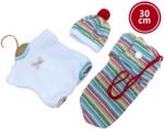 Llorens 30cm-es baba ruha, 3 részes, Spanyolországban kézzel készült (4-M30-008)