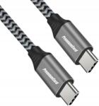 PremiumCord Usb-c kábel M/M, 100W 20V/5A 480Mbps pamut zsinór, 2m, ku31cw2 (ku31cw2)