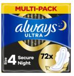 Always Ultra Secure Night egészségügyi betét (4-es méret) szárnyakkal x72 (8006540546222)