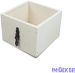  Dekorláda kocka fogantyúval 11x11x8cm - Fehér