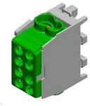 Pollmann Fővezetéki leágazókapocs 130/100A Cu/Al csavaros zöld 2x25+2x16mm2 HLAK 25 1/2 M2 Pollmann - 2080138