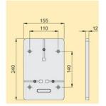 EMITER Fogyasztásmérő alátéttábla 1fázisú mérőhöz 32A 240mmx 155mmx szürke TL 1F Z. U. P. Emiter - 9171524