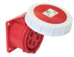 PCE Ipari dugalj beépíthető 3P+N+E 32A 400V(50+60Hz) piros egyenes IP67 műanyag 6h-pozíció PCE - 3252-6