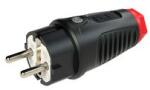 PCE Dugvilla 2P+E piros gyűrűvel földelt 16A egyenes 250V fekete gumi csavaros IP54 Taurus2 PCE - 0521-sr