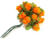  Narancssárga virágcsokor, drótos. 12 szál/csokor. Virágfej mérete: 1, 5x2 cm