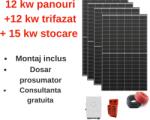 Deye Sistem complet fotovoltaic 12 kw panouri+ 12 kw trifazat + 14.33 kw stocare (M-SIS-AC-12-12KW-15)