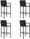vidaXL 4 db fekete polyrattan bárszék (VD313455)