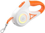  Rojeco kutya automata póráz LED 5 m (fehér és narancssárga) (RQYS-04 Orange)