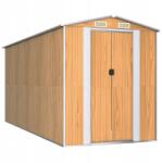 vidaXL Kerti fészer, világosbarna 192x440x223 cm, acél