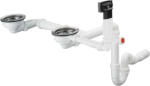 HANSGROHE D17, kézi lefolyó és túlfolyó készlet gránit dupla mosogatóhoz, króm, HAN-43928000 (HAN-43928000)