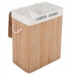 Songmics Álló bambusz szennyestartó kosár 2 rekeszes 100L (SGM-LCB64Y)