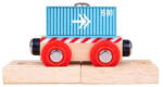 Bigjigs Toys Kék színű tehervagon - BigJigs (BJT486) (BJT486)