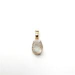  Gyöngy alkatrész- medál ásvány fehér 15mm arany szegéllyel 1db