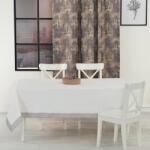 TABE Fata de masa cu bordura decorativa alb-bej, 160x220cm, Tabe Fata de masa