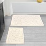 Alanur Home Collection Set 2 covorase baie bumbac, model pietre, Alanur Home, Cottonkt 132 Crem Covor baie