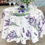 Pucioasa Fata de masa teflonata din bumbac, rotunda cu diametru 180cm, lavanda Fata de masa