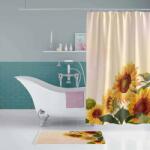 Tropik Home Set 3D perdea dus si covoras baie, Floarea Soarelui