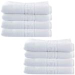 Pucioasa Set promo 8 prosoape albe, bumbac 100%, 450 g/mp, 50x90 cm Prosop