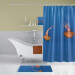 Tropik Home Perdea dus 3D cu 12 inele, dimensiunea 180x200cm JELLYFISH