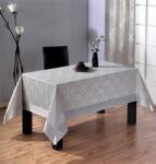 TABE Fata de masa damasc floral cu ciucuri 140x200cm, gri Fata de masa