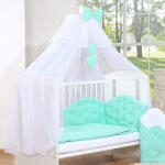 BabyLion baldachin függöny - Fehér - Menta masni