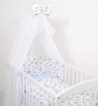 BabyLion 5 részes ágyneműhuzat szett - Kék - Szürke felhők - manopalota