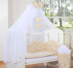 BabyLion baldachin függöny - Fehér - Bézs masni