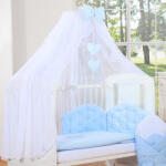 BabyLion baldachin függöny - Fehér - Kék masni