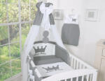  BabyLion Prémium baldachin függöny - Sötétszürke-Fehér gömbök - Prince/Princess - manopalota