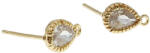  Arany Színű Cirkónia Strasszos Bedugós Fülbevaló 10x5, 5mm