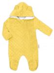 Baby Nellys Baba Nellys Minky Jumpsuit kapucnival és fülekkel - sárga Velikost koj. oblečení: 74 (6-9m)