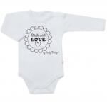 Baby Nellys hosszú ujjú body, szeretettel készült, szürke Velikost koj. oblečení: 80 (9-12m)