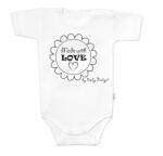 Baby Nellys rövid ujjú body, szeretettel készült - fehér Velikost koj. oblečení: 80 (9-12m)