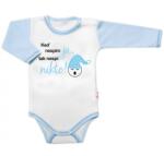 Baby Nellys Hosszú ujjú body vicces szöveggel Baby Nellys, Ha nem alszom, senki sem alszik, fiú Velikost koj. oblečení: 80 (9-12m)
